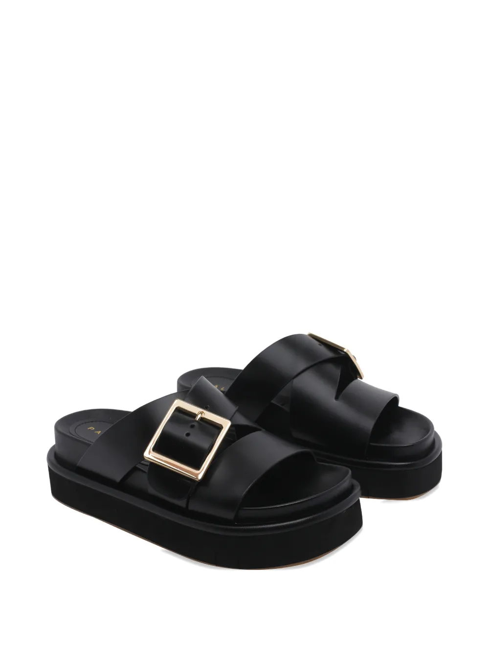 Paloma Barceló Demi leren sandalen met gesp Zwart