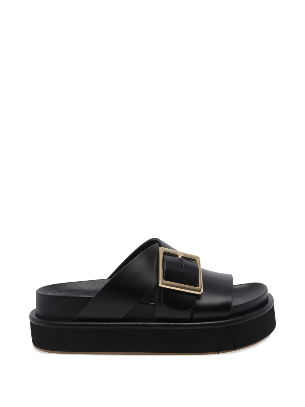 Paloma Barceló Demi leren sandalen met gesp Zwart