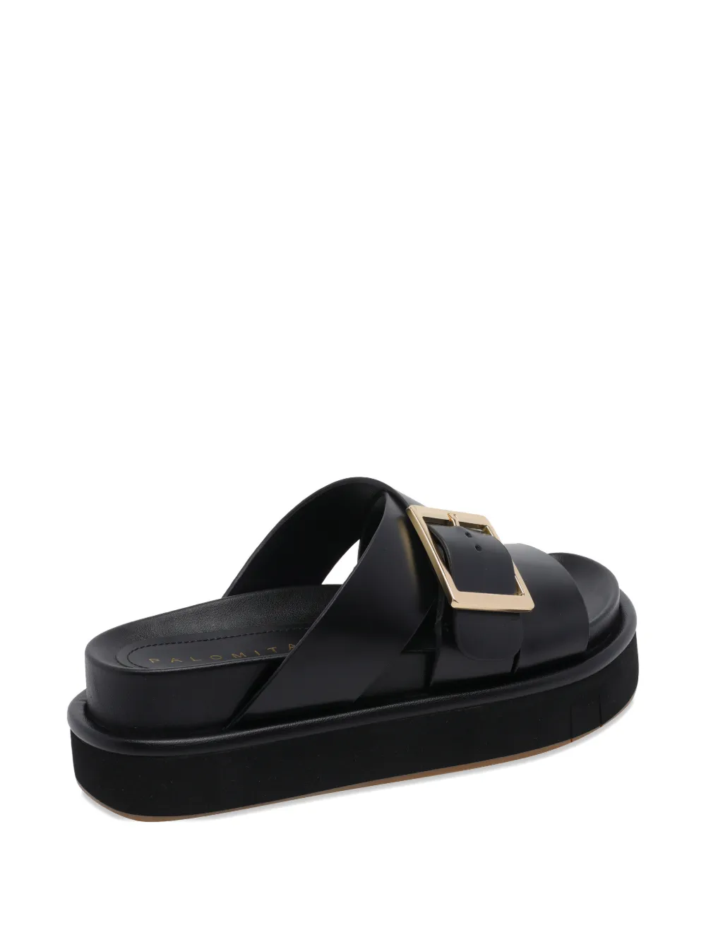 Paloma Barceló Demi leren sandalen met gesp Zwart