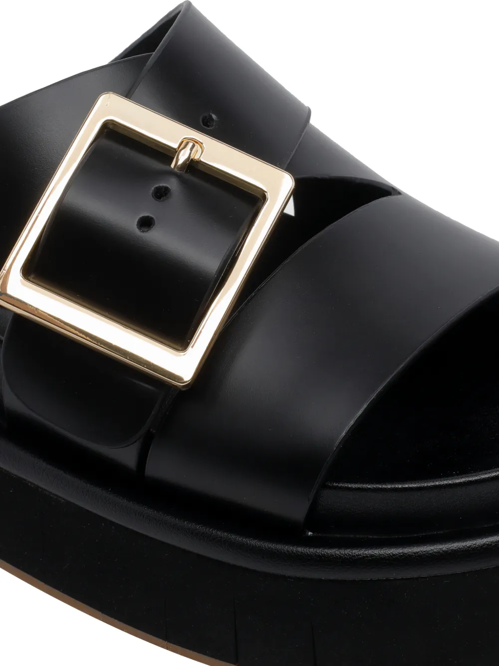 Paloma Barceló Demi leren sandalen met gesp Zwart