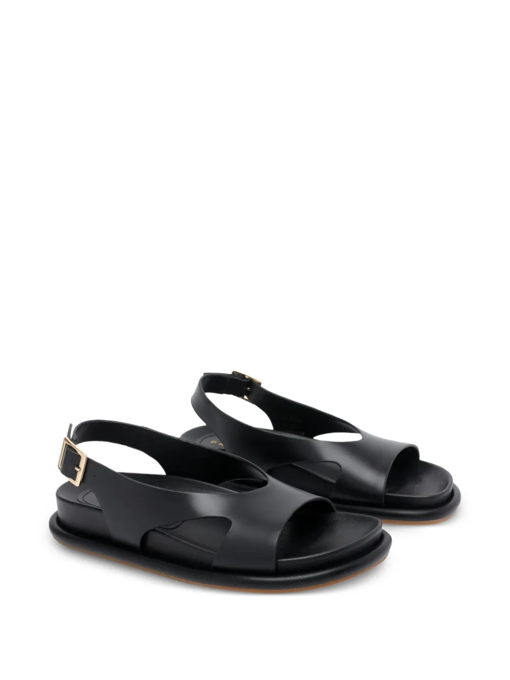Paloma Barceló Calista leren sandalen met gesp Zwart