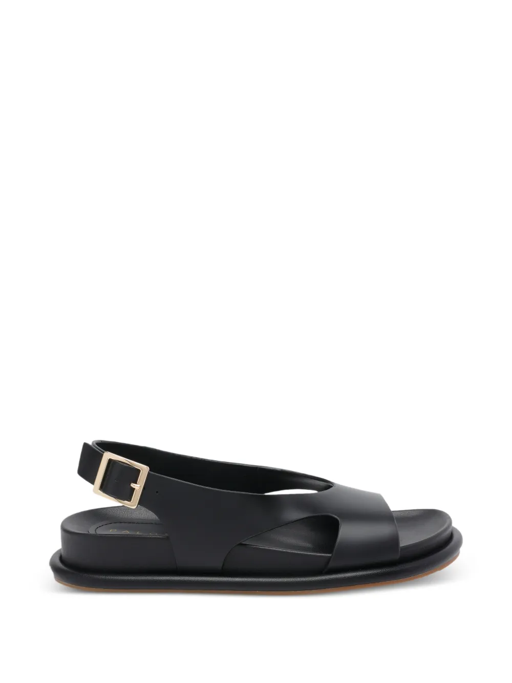 Paloma Barceló Calista leren sandalen met gesp Zwart