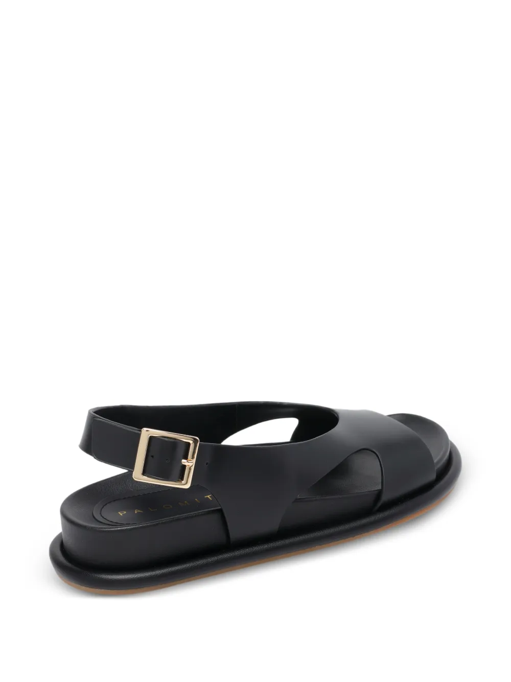 Paloma Barceló Calista leren sandalen met gesp Zwart