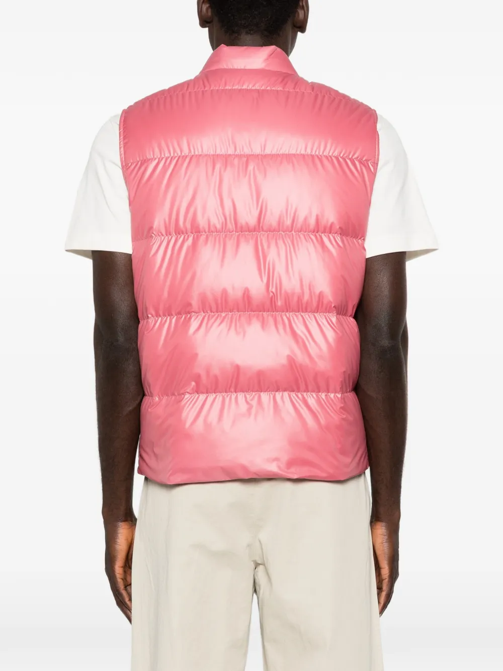Moncler Restigo gewatteerde bodywarmer met knopen Roze