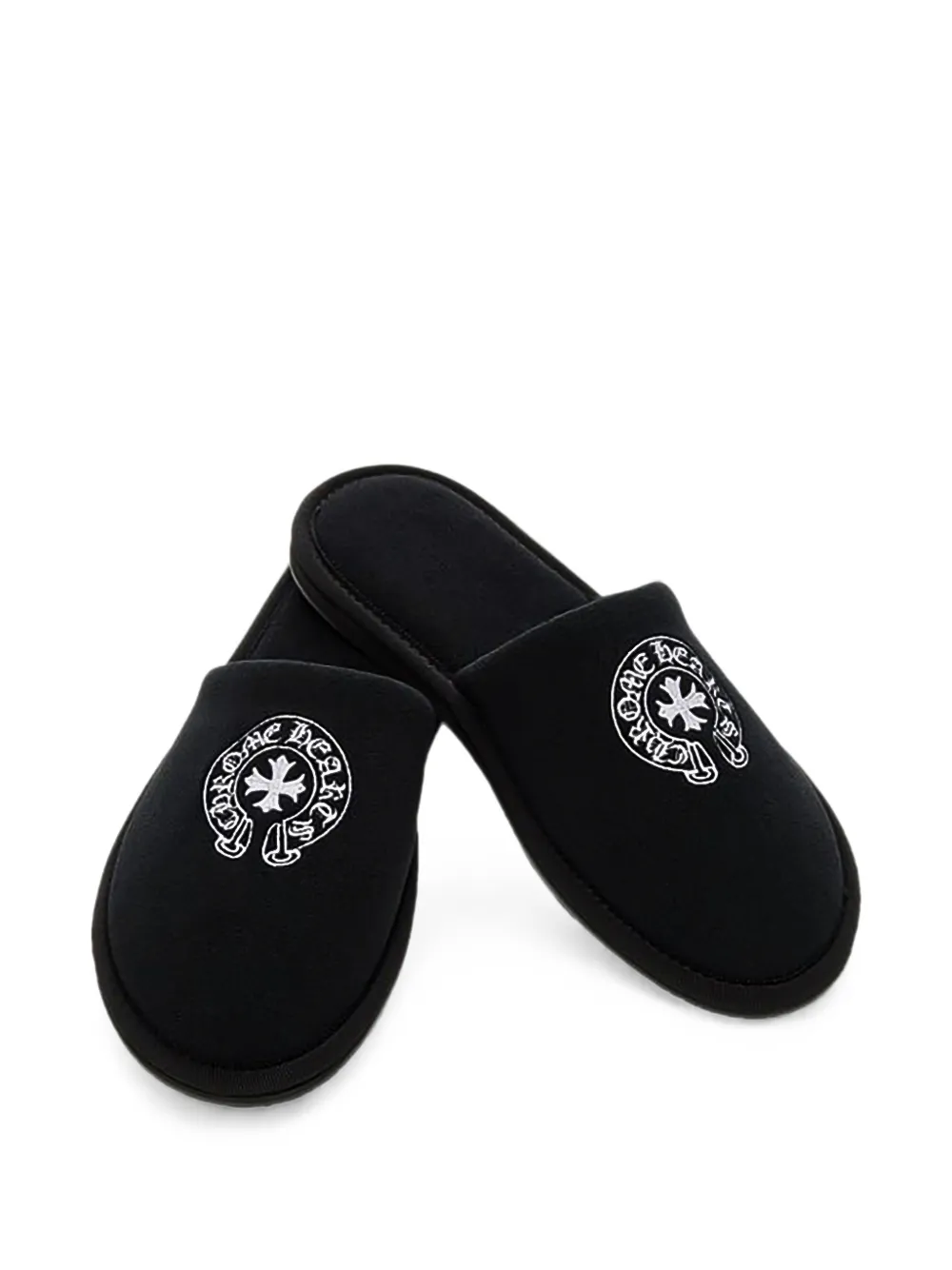 Chrome Hearts Hotel embroidered slippers - Nero