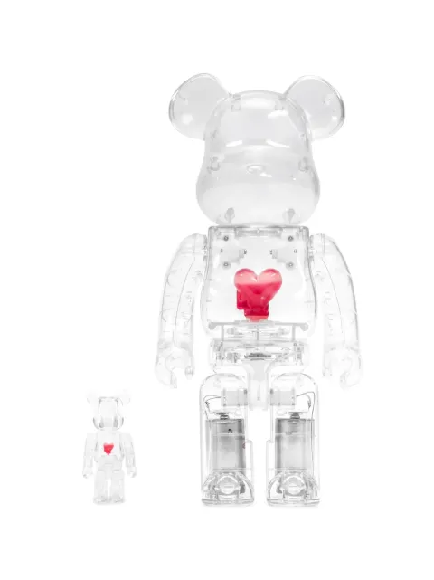 MEDICOM TOY Bearbrick Emotionally Unavailable Red Heart Clear sculpture