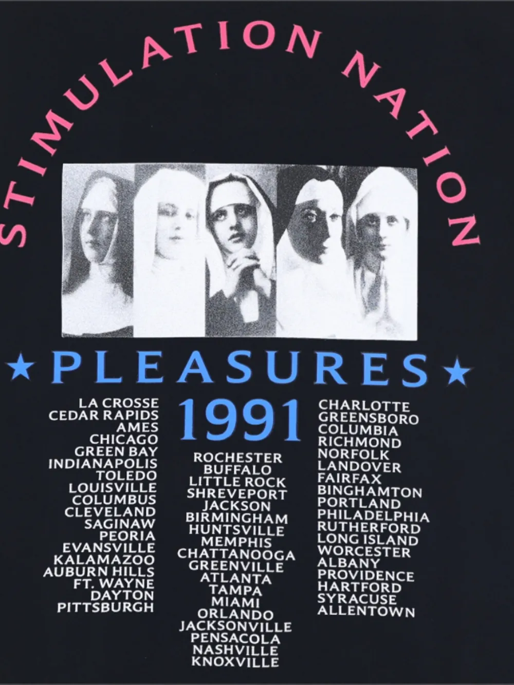 Pleasures Stimulation T-shirt met grafische print Zwart