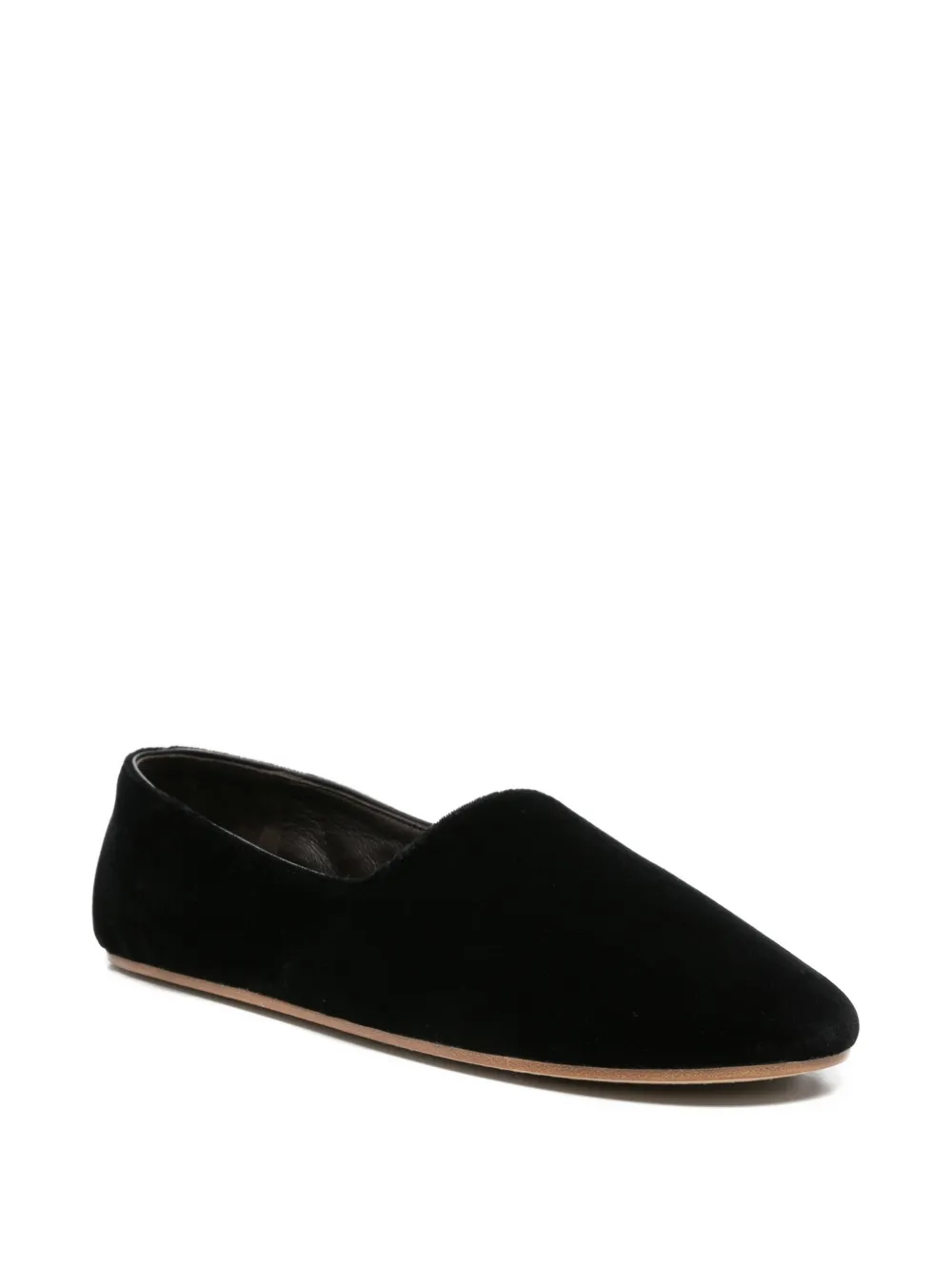 The Row Ponti fluwelen slippers Zwart