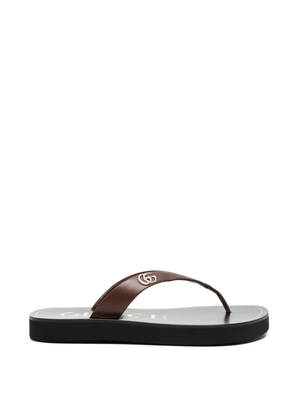 Gucci logo-detail flip-flops - Brown