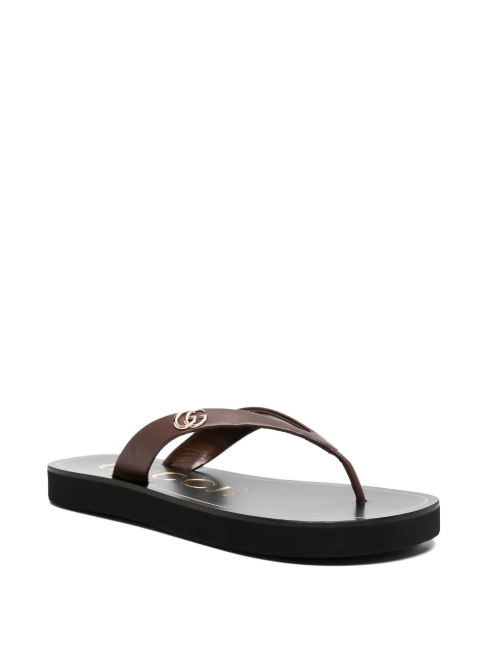 Gucci Teenslippers met logodetail Bruin