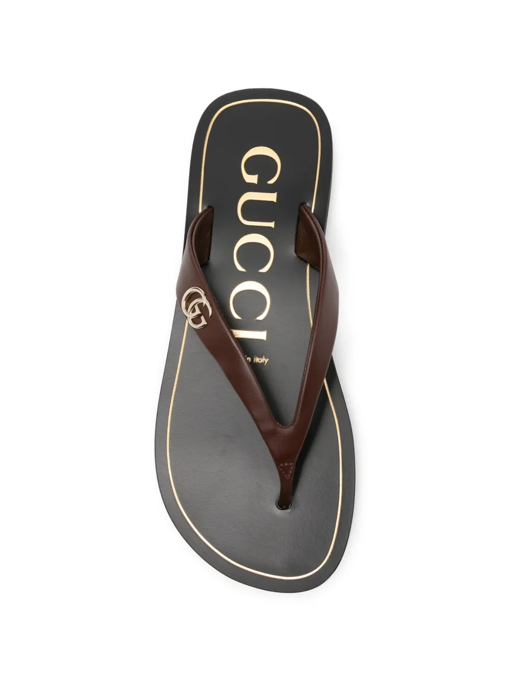 Gucci Teenslippers met logodetail Bruin