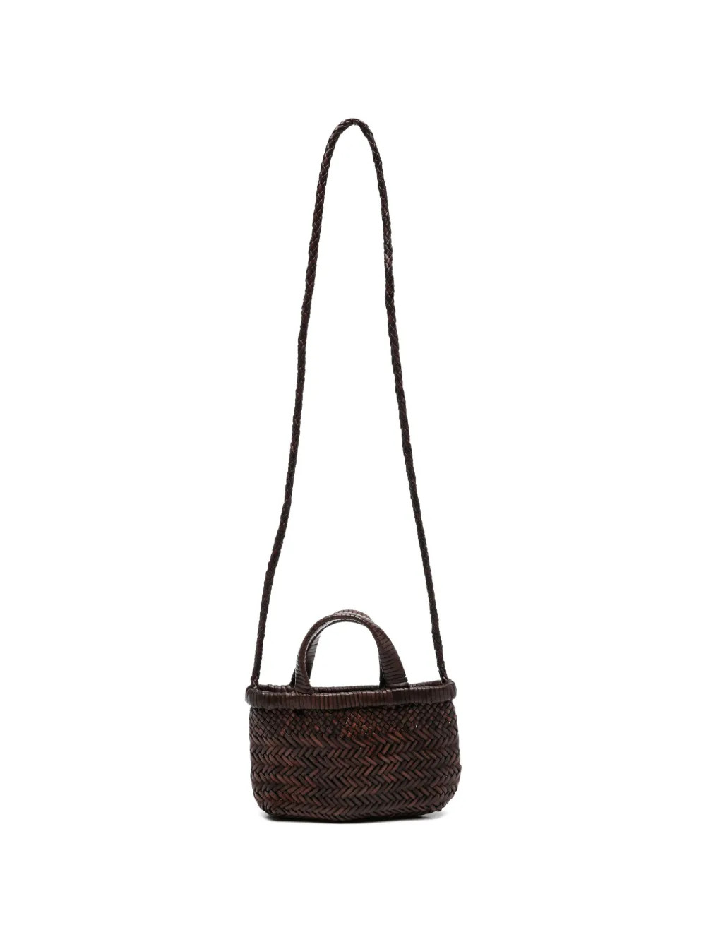 Manebi micro Sunset braided-strap tote bag - Marrone