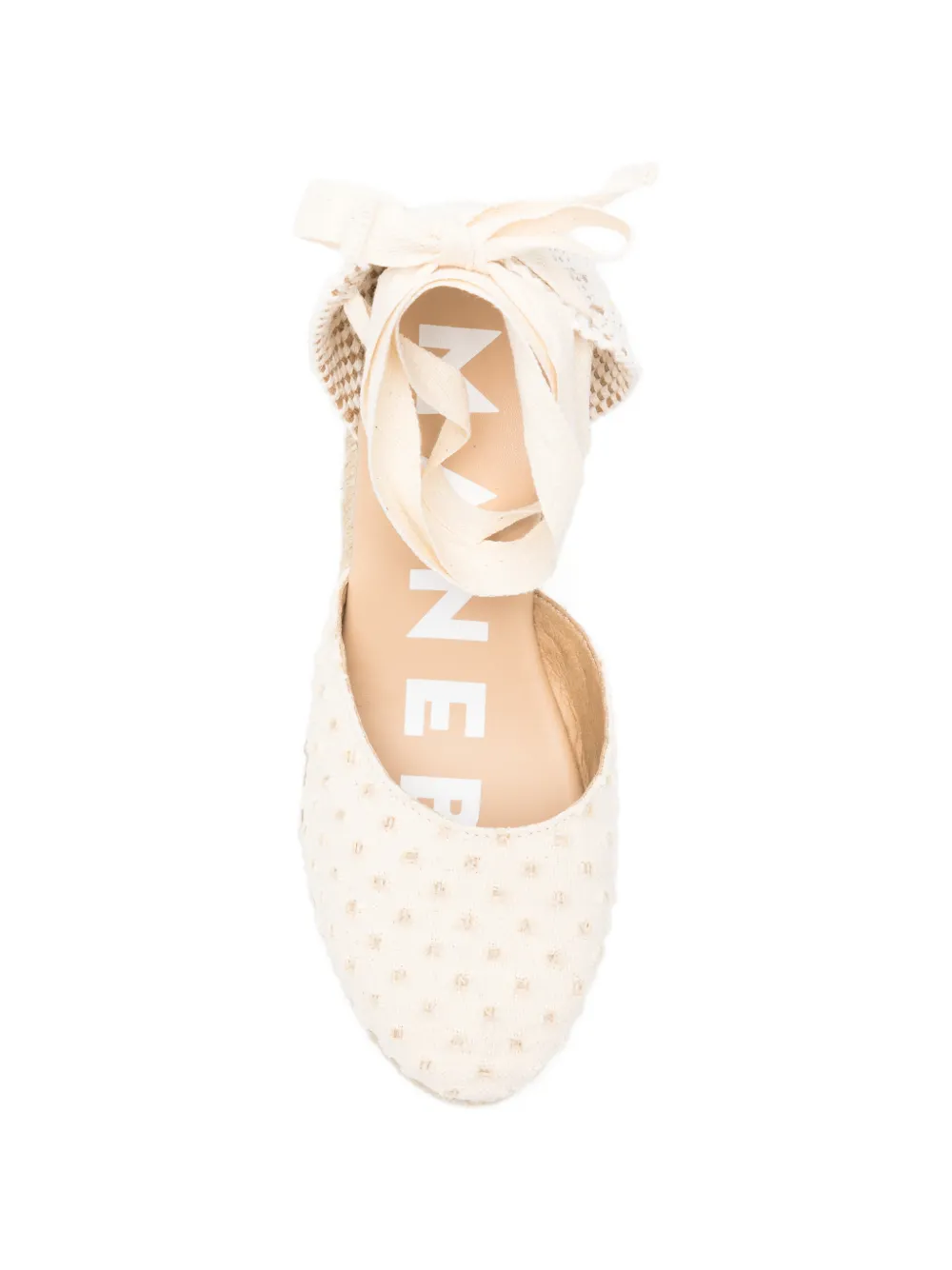 Manebi Yucatán lace-up heeled espadrilles Beige