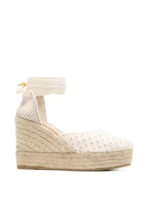 Manebi Yucatán lace-up heeled espadrilles