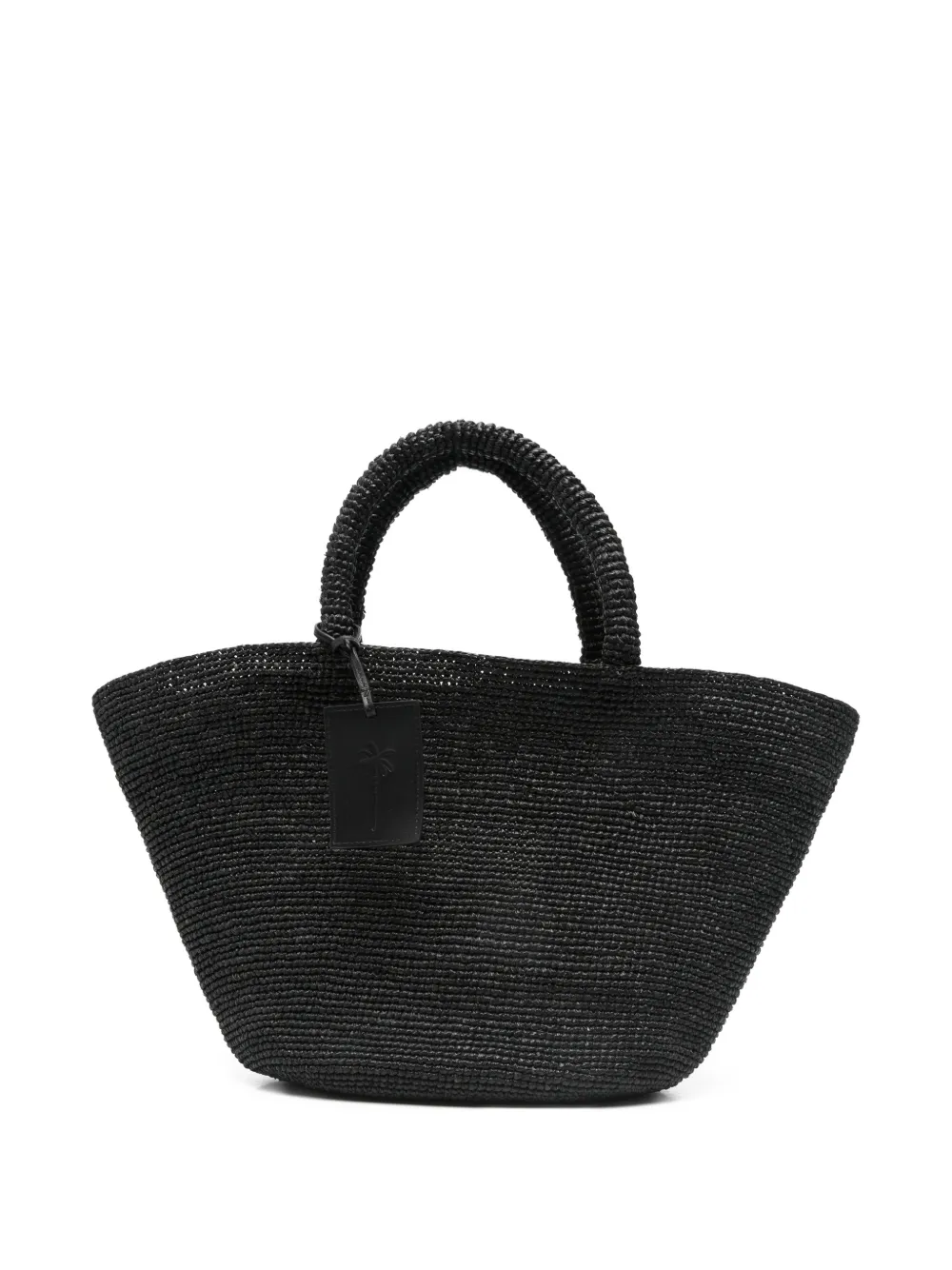 Manebi Panier raffia tote bag - Nero