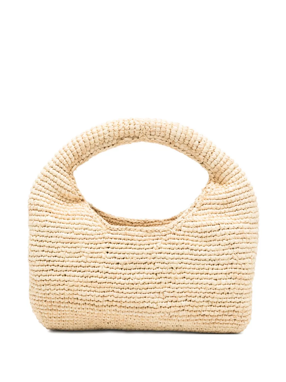 Manebi Halfmoon raffia tote bag - Toni neutri