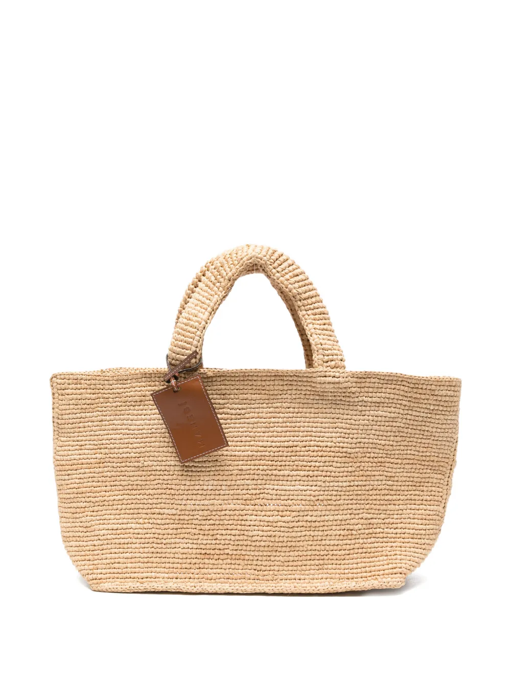 Manebi medium New Sunset woven-raffia tote bag - Toni neutri
