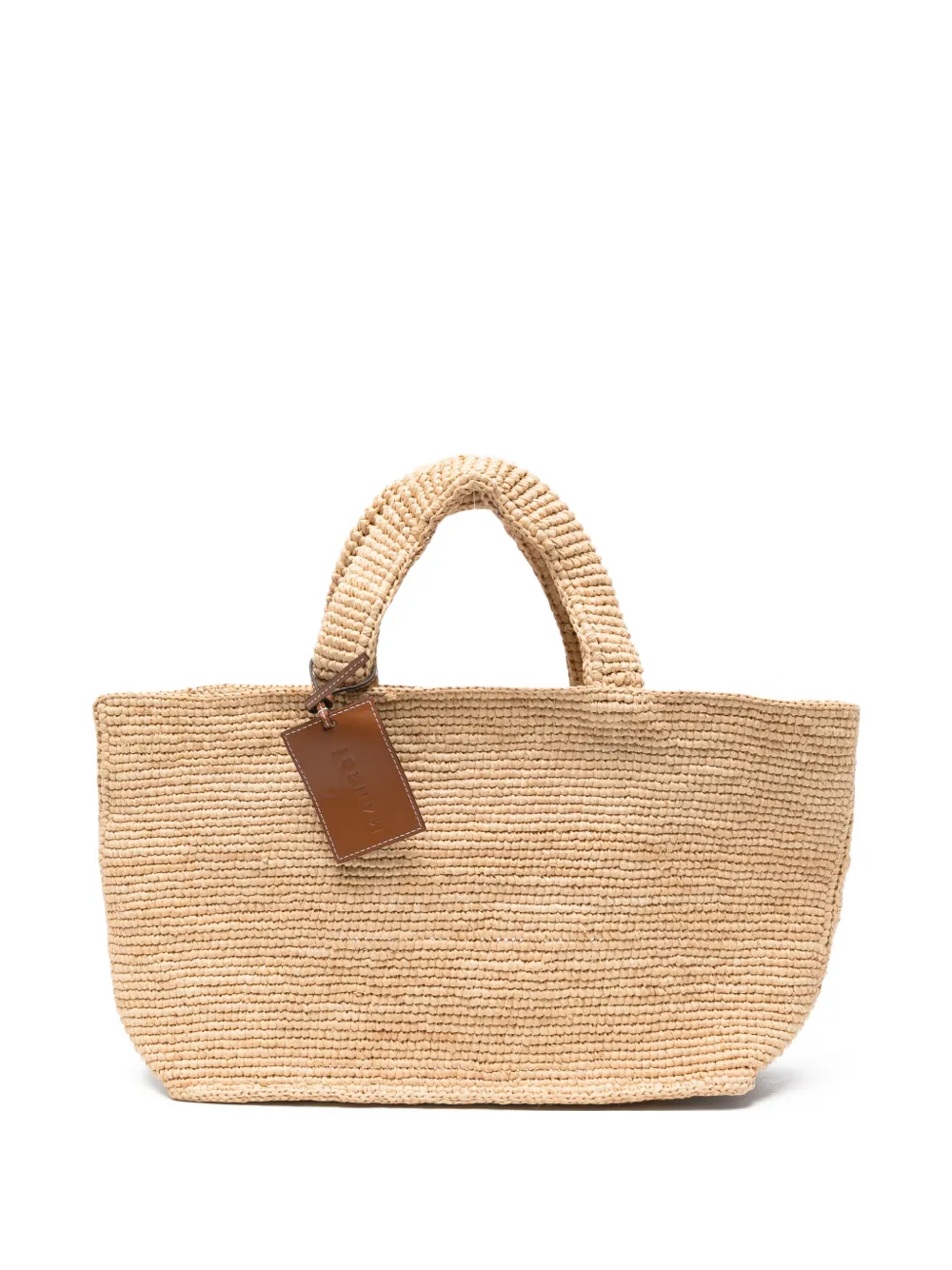 Manebi medium New Sunset woven-raffia tote bag - Toni neutri
