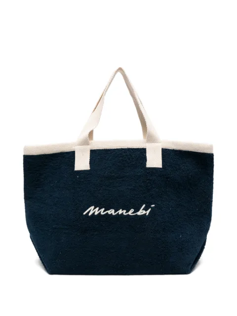 Manebi California logo-embroidered tote bag