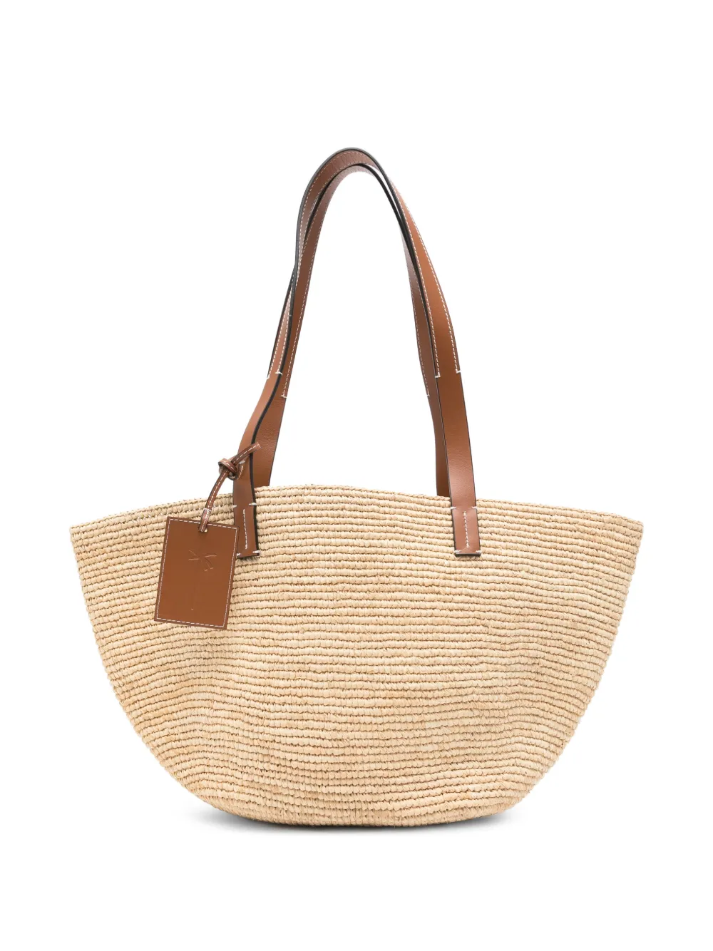Manebi Basket raffia shoulder bag - Toni neutri