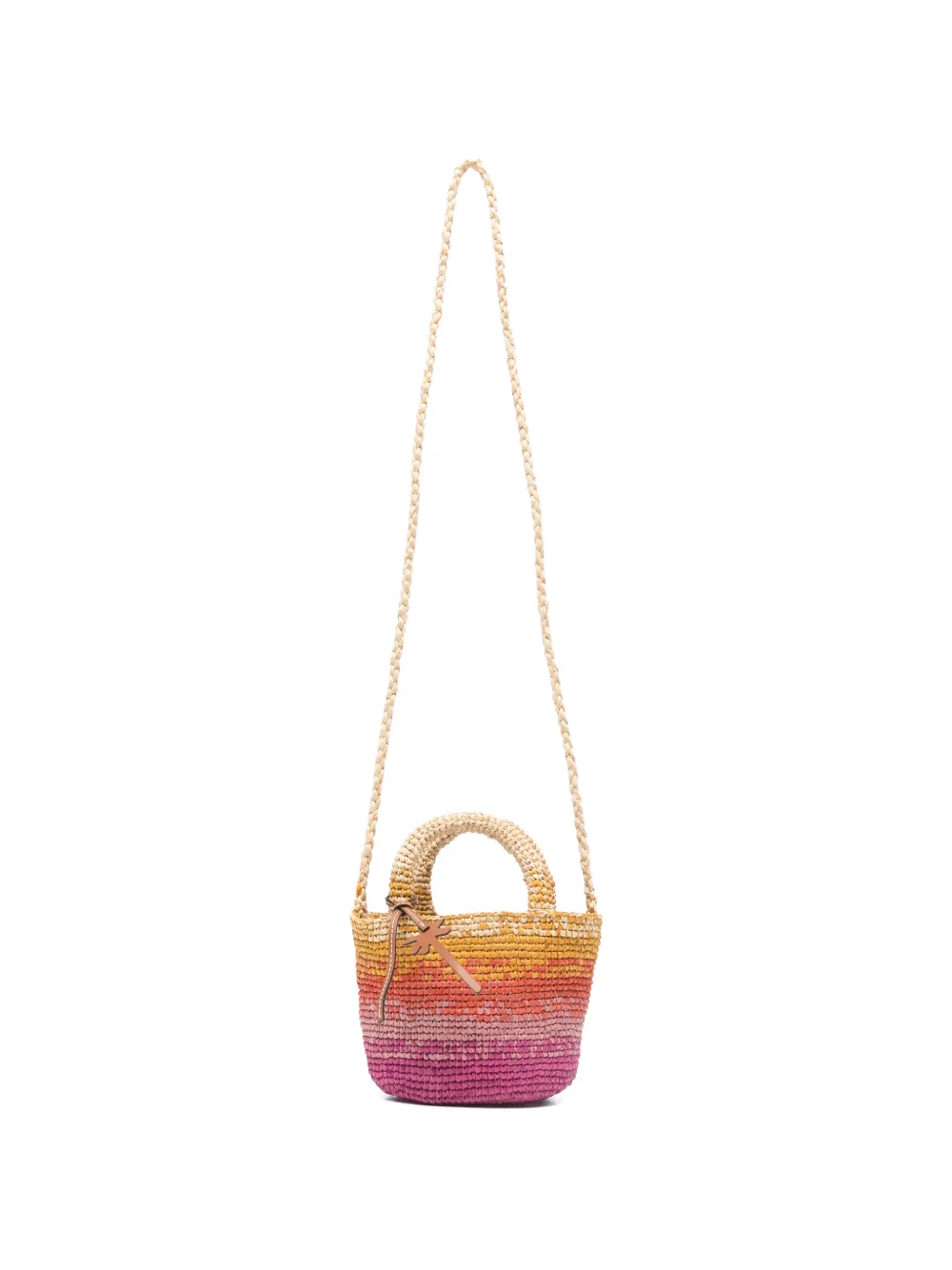 Manebi mini Panier raffia tote bag - Rosa