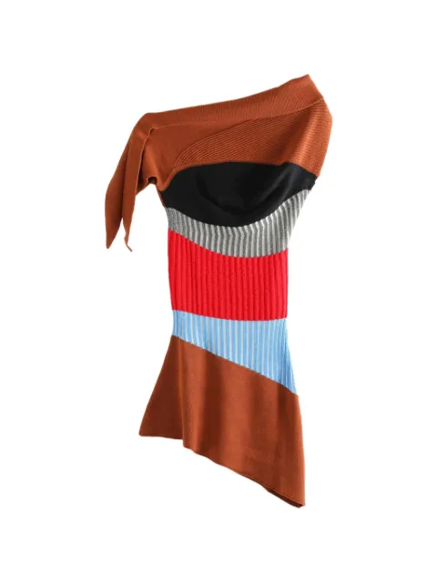 Kiko Kostadinov striped asymmetric mini dress