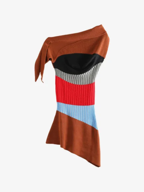 Kiko Kostadinov striped asymmetric mini dress