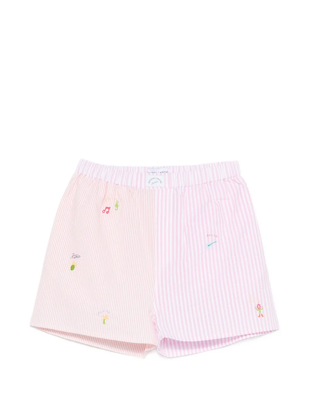 Maison Labiche striped embroidery shorts - Rosa