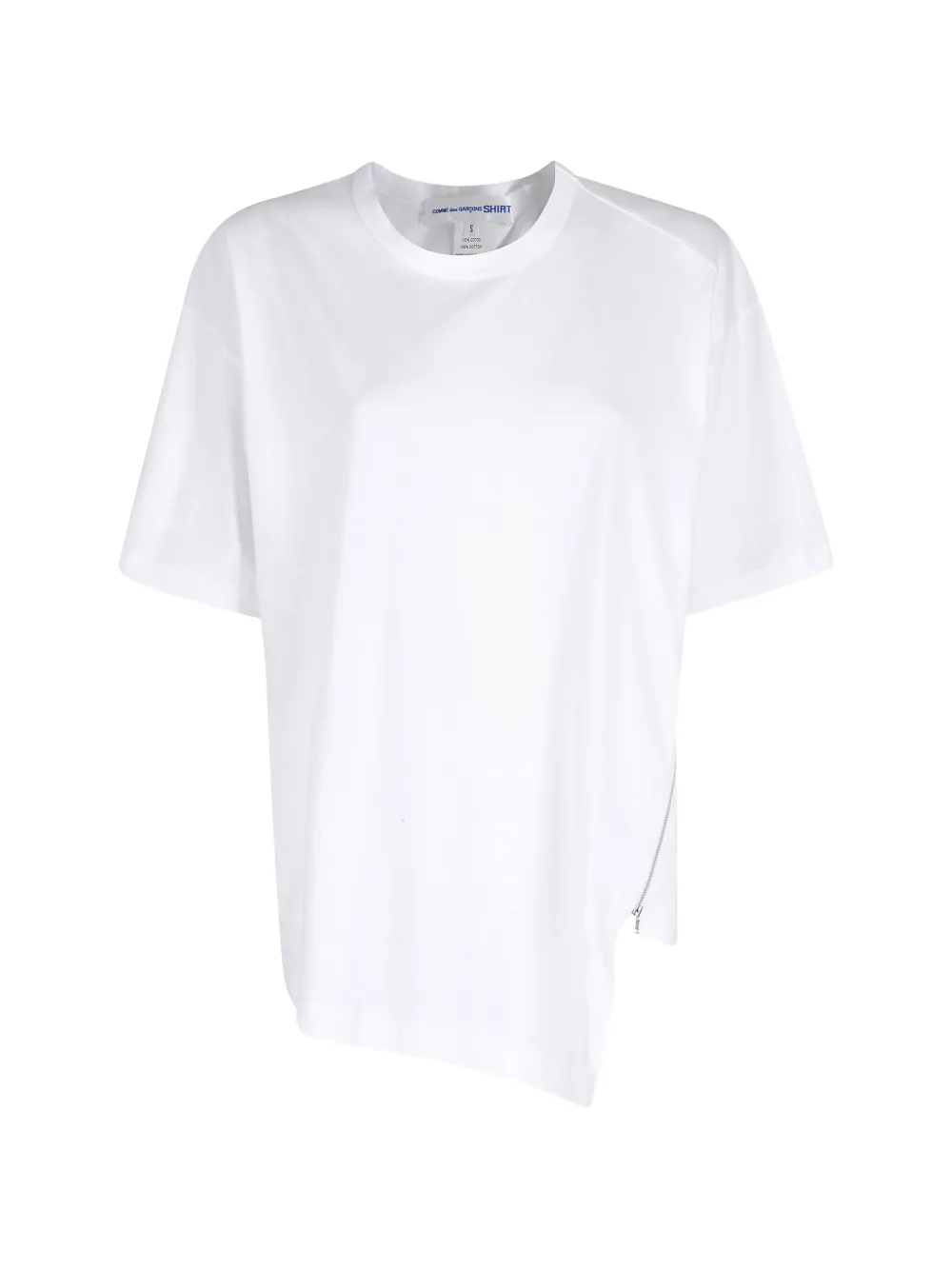 Comme Des Garçons Shirt asymmetric zip-detail T-shirt - Weiß
