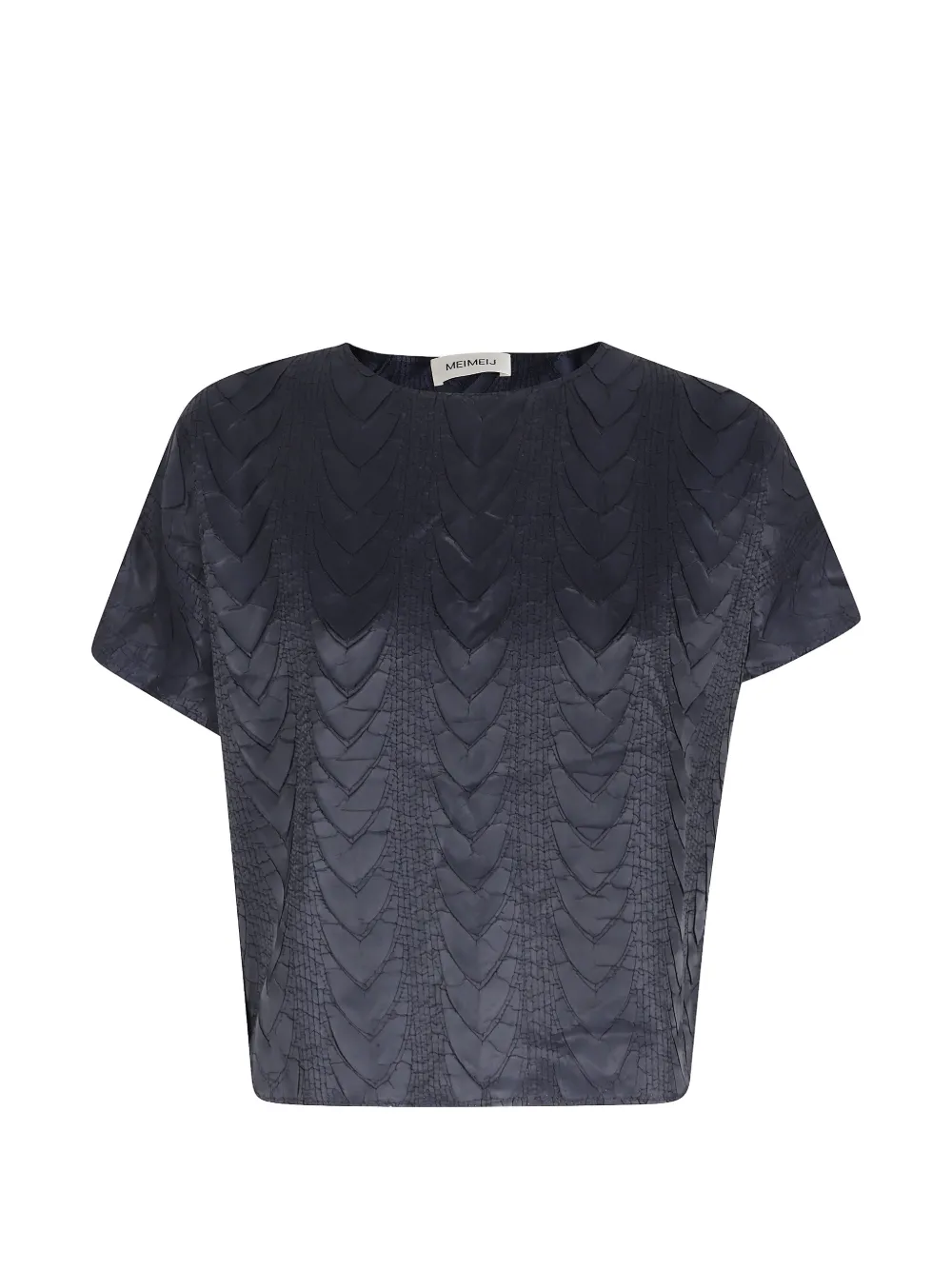 MeimeiJ textured short-sleeve top - Grigio