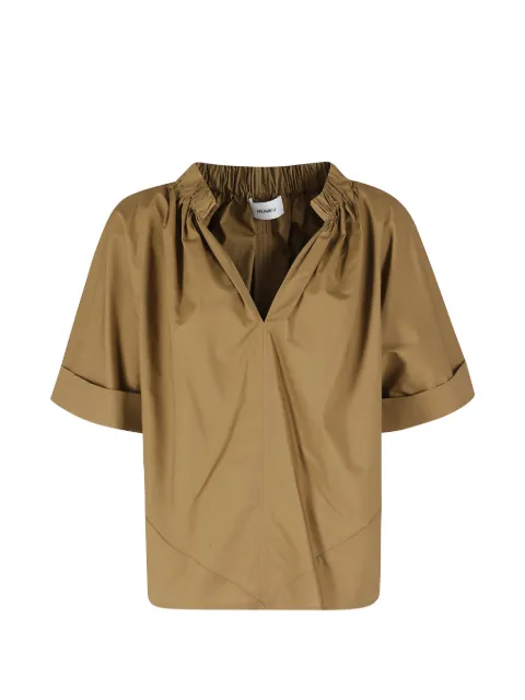 MeimeiJ blusa manga corta con cuello elástico