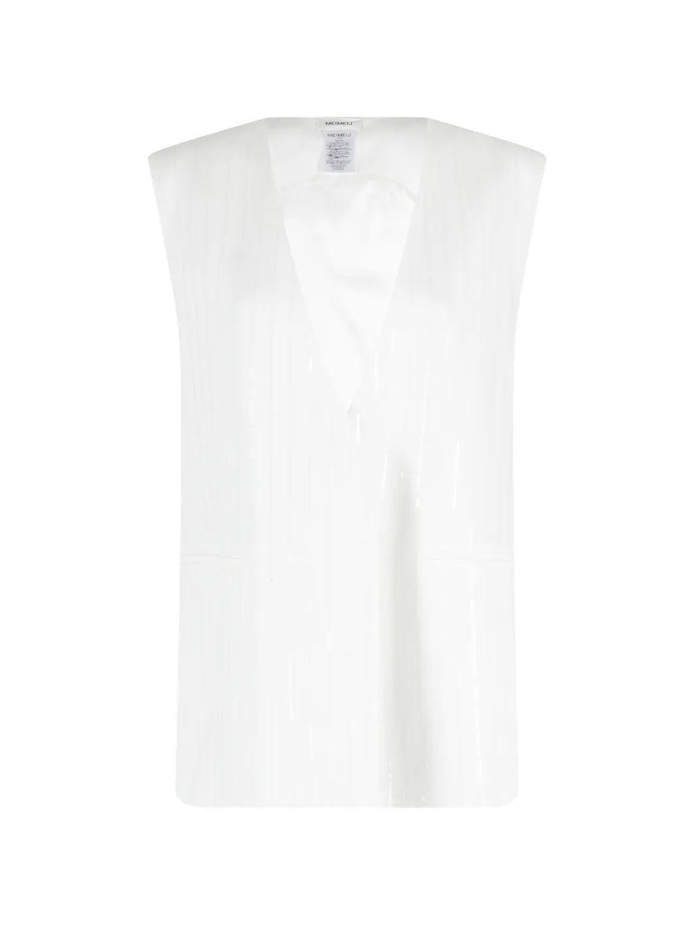 MeimeiJ sequin-embellished striped vest - Bianco