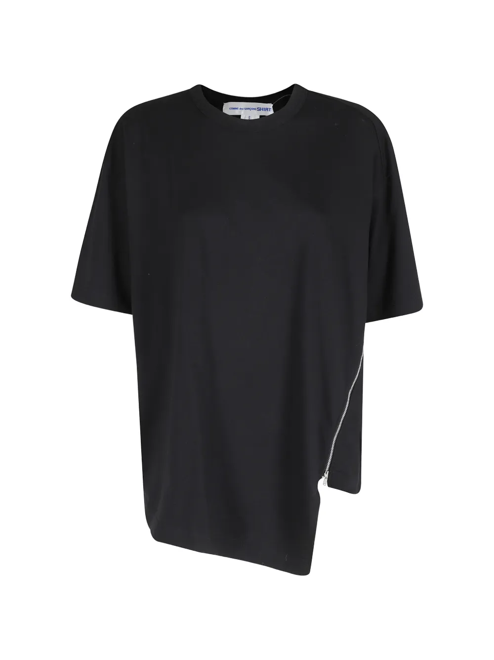 Comme Des Garçons Shirt asymmetric zip-detail T-shirt - Schwarz