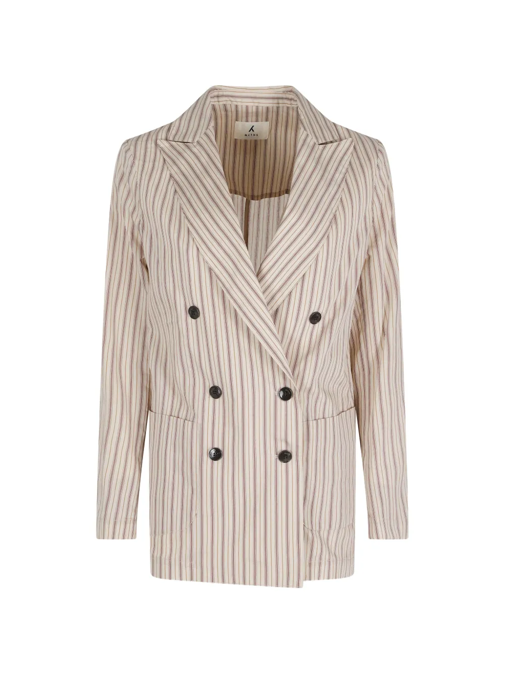 Myths stripe-pattern double-breasted coat - Toni neutri