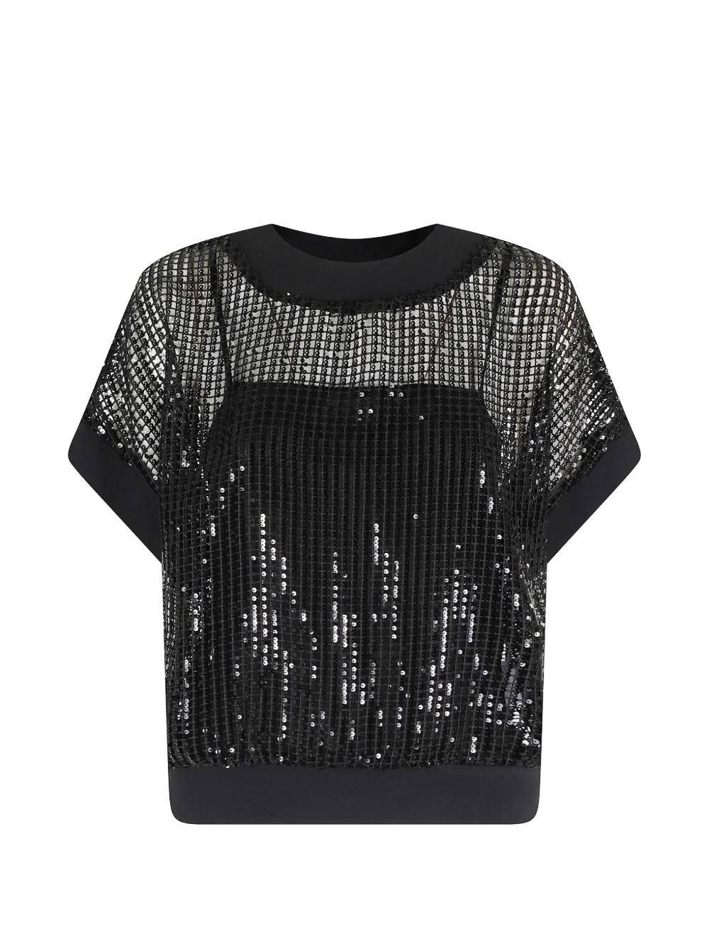 MeimeiJ sequin-embellished mesh blouse - Nero