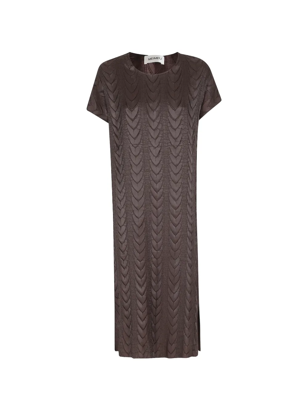 MeimeiJ textured short-sleeve dress - Brown