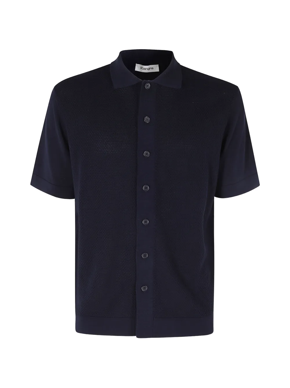 Kangra waffle-knit short-sleeved shirt - Blu