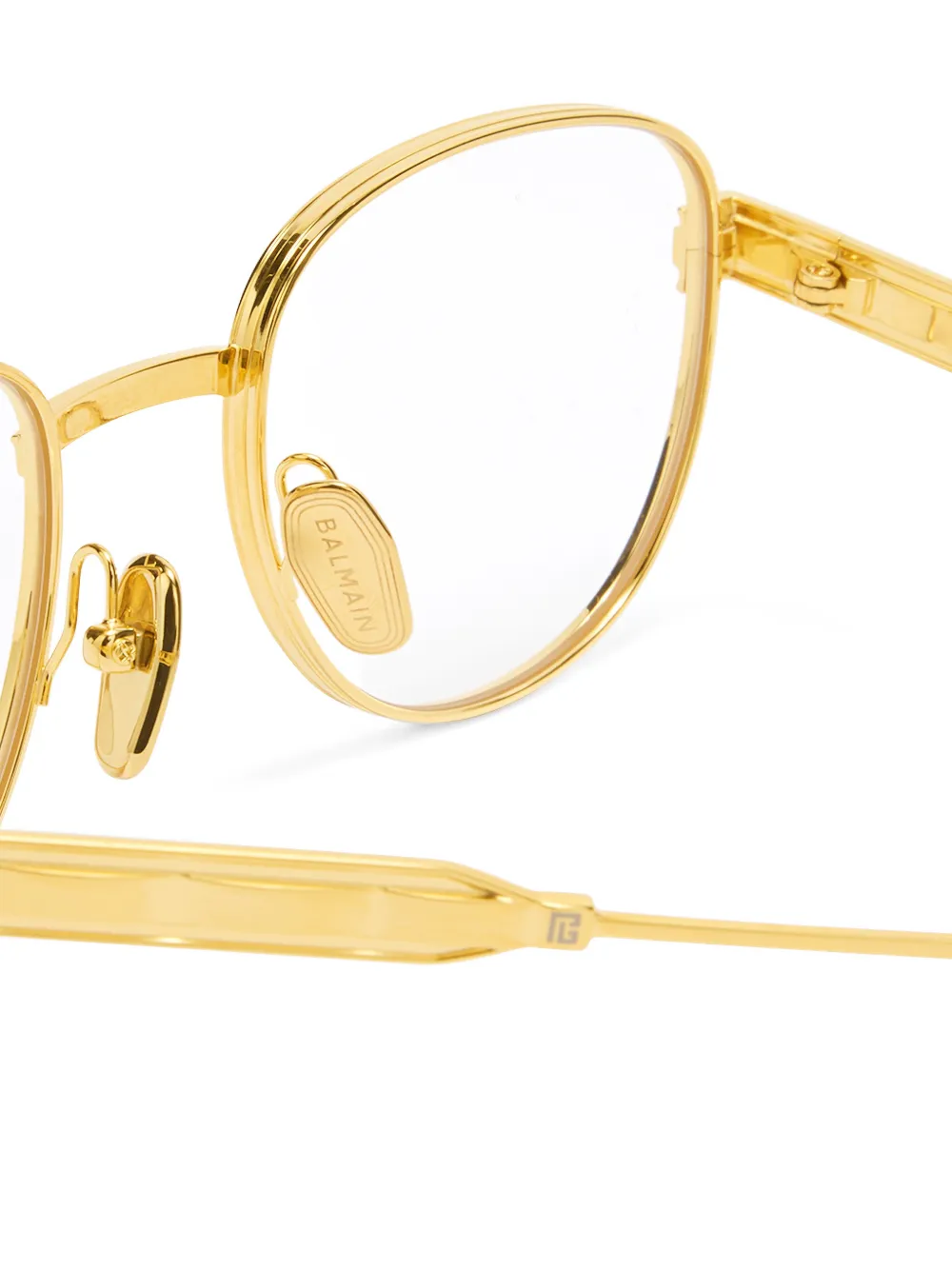  Balmain Eyewear Oval-frame Glasses - Gold 