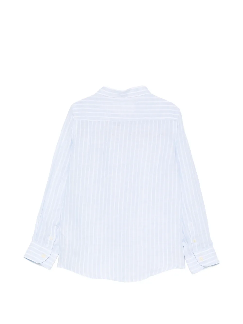  Mc2 Saint Barth Striped Collarless Shirt - Blue 