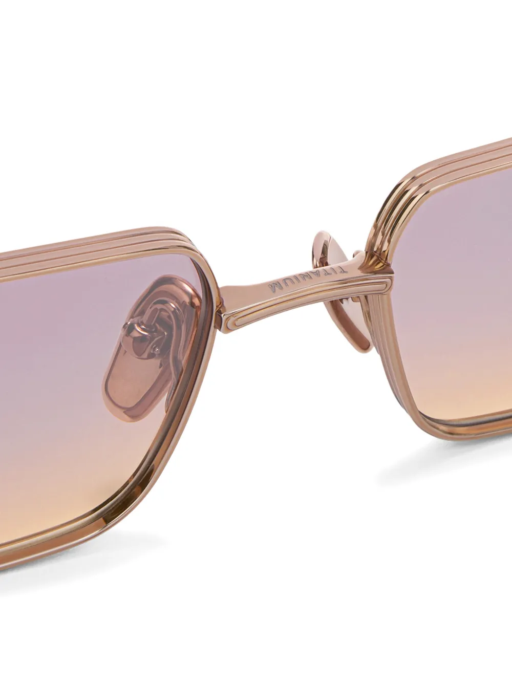 Balmain Eyewear Zonnebril met rechthoekig montuur Goud
