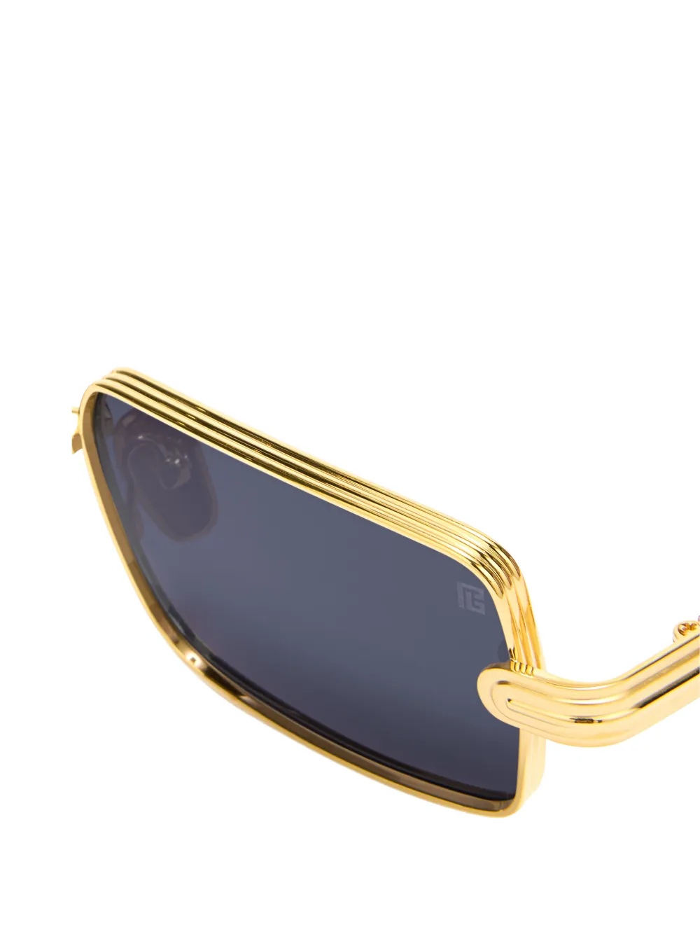 Balmain Eyewear Zonnebril met rechthoekig montuur Goud