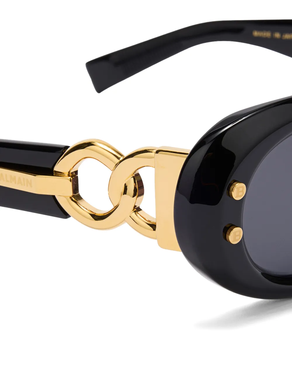 Balmain Eyewear Zonnebril met ovalen montuur Zwart
