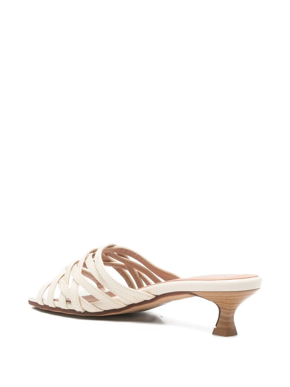 Carmens interwoven patent-finish sandals Beige