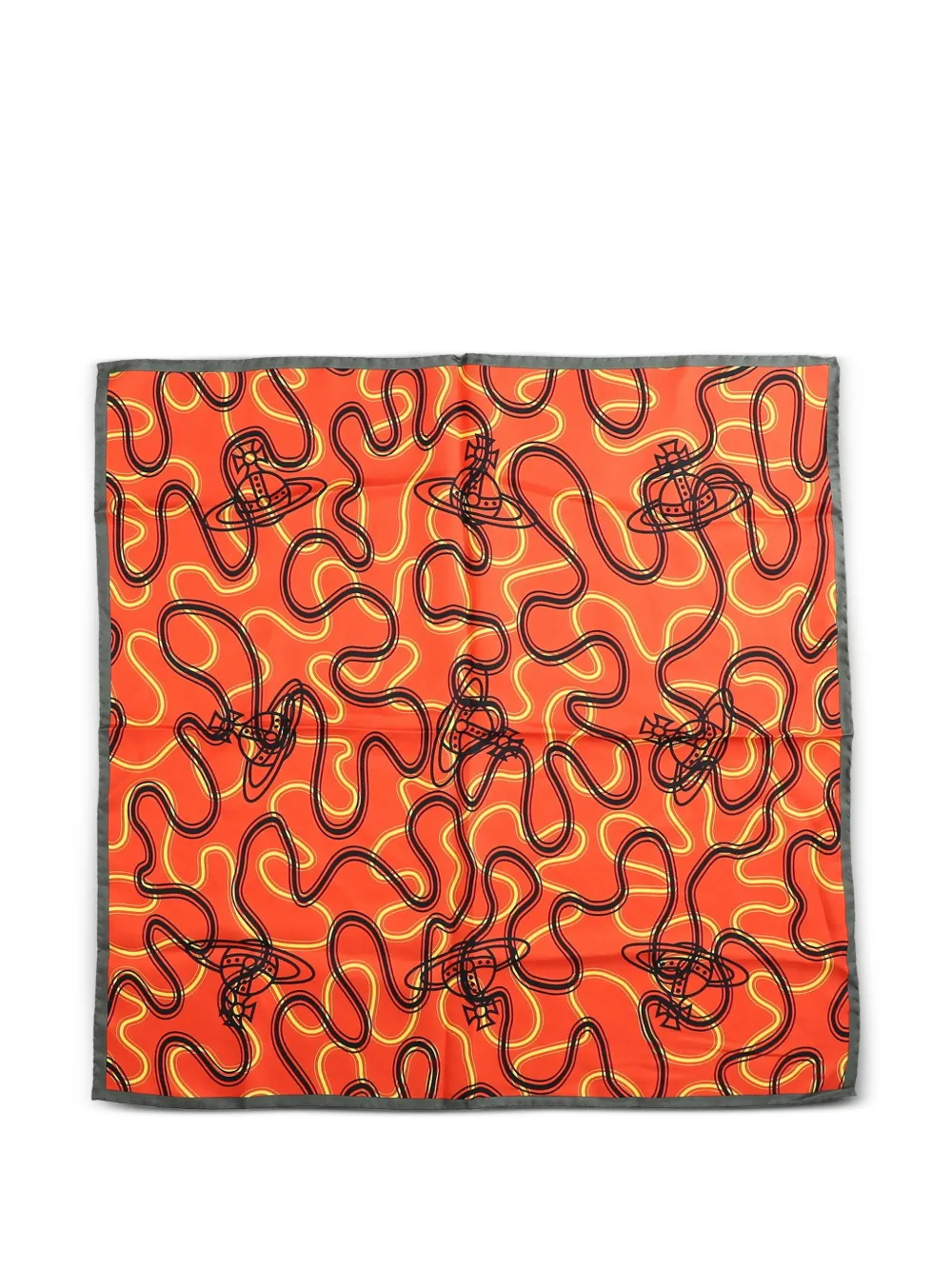 Vivienne Westwood Wiggle Orb silk scarf - Orange