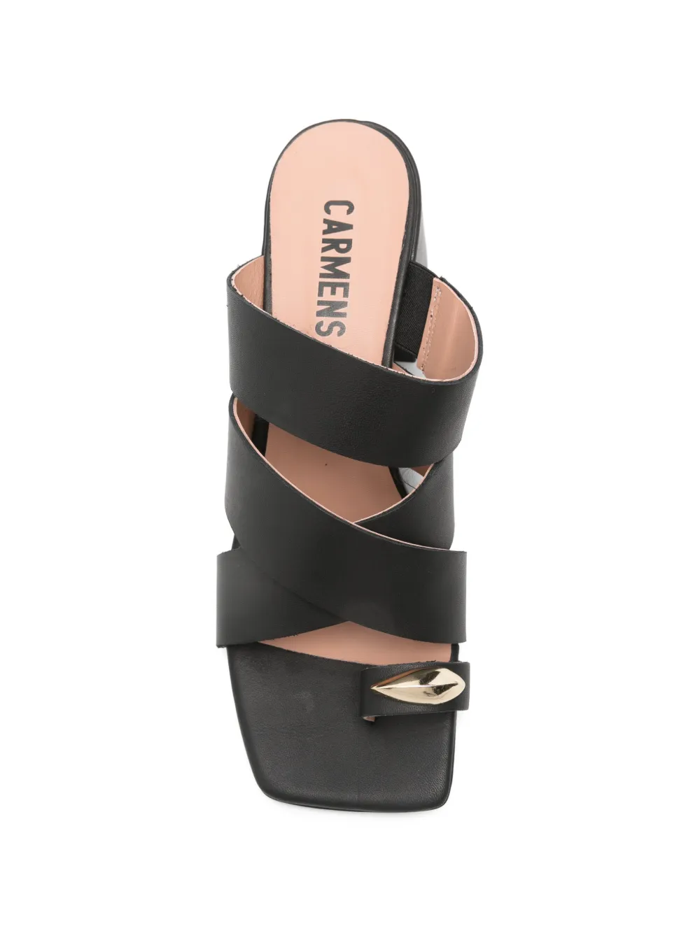 Carmens crossover-strap sandals Zwart