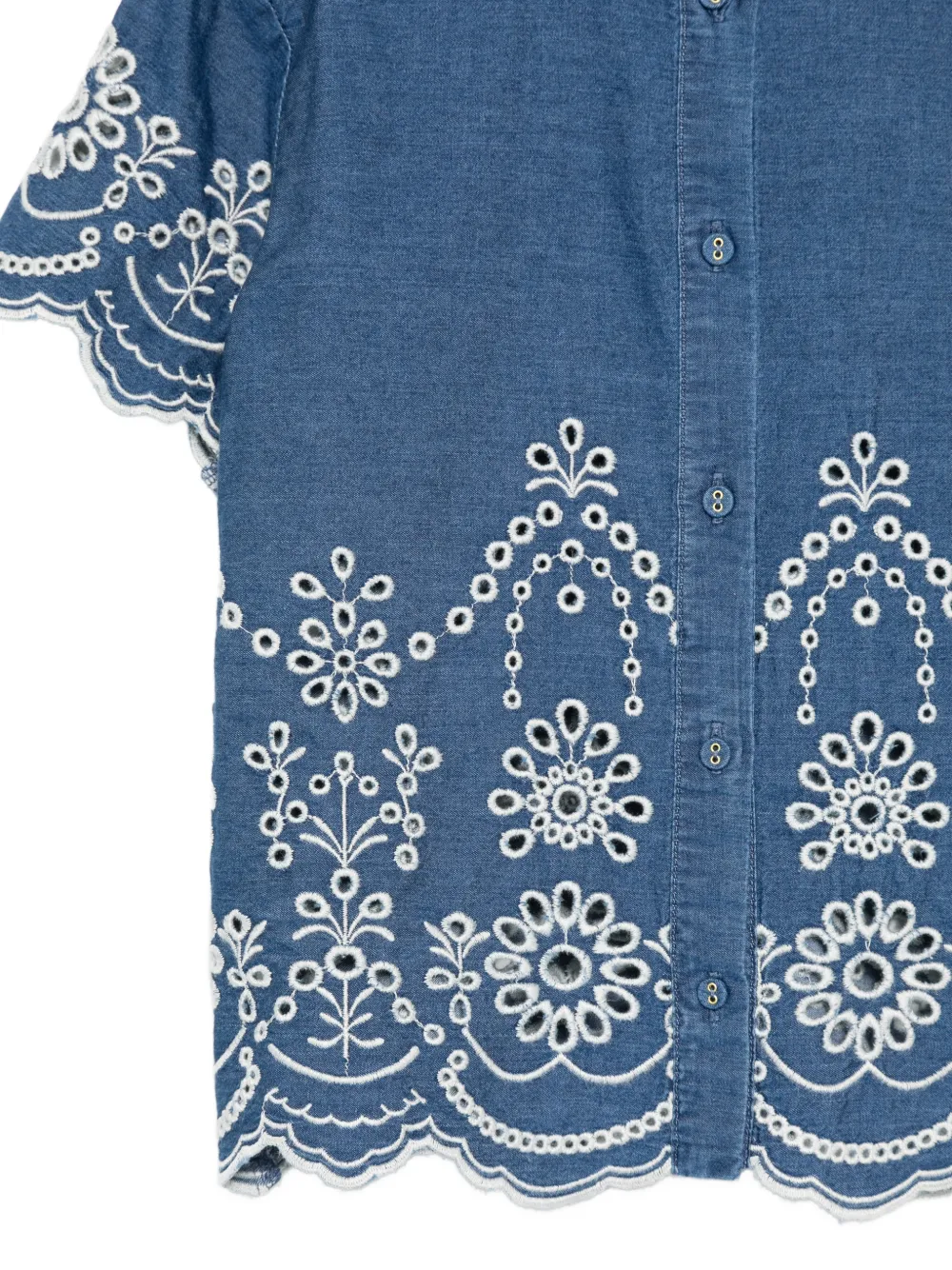 MC2 Saint Barth Kids Clementine Jr broderie anglaise blouse Blauw