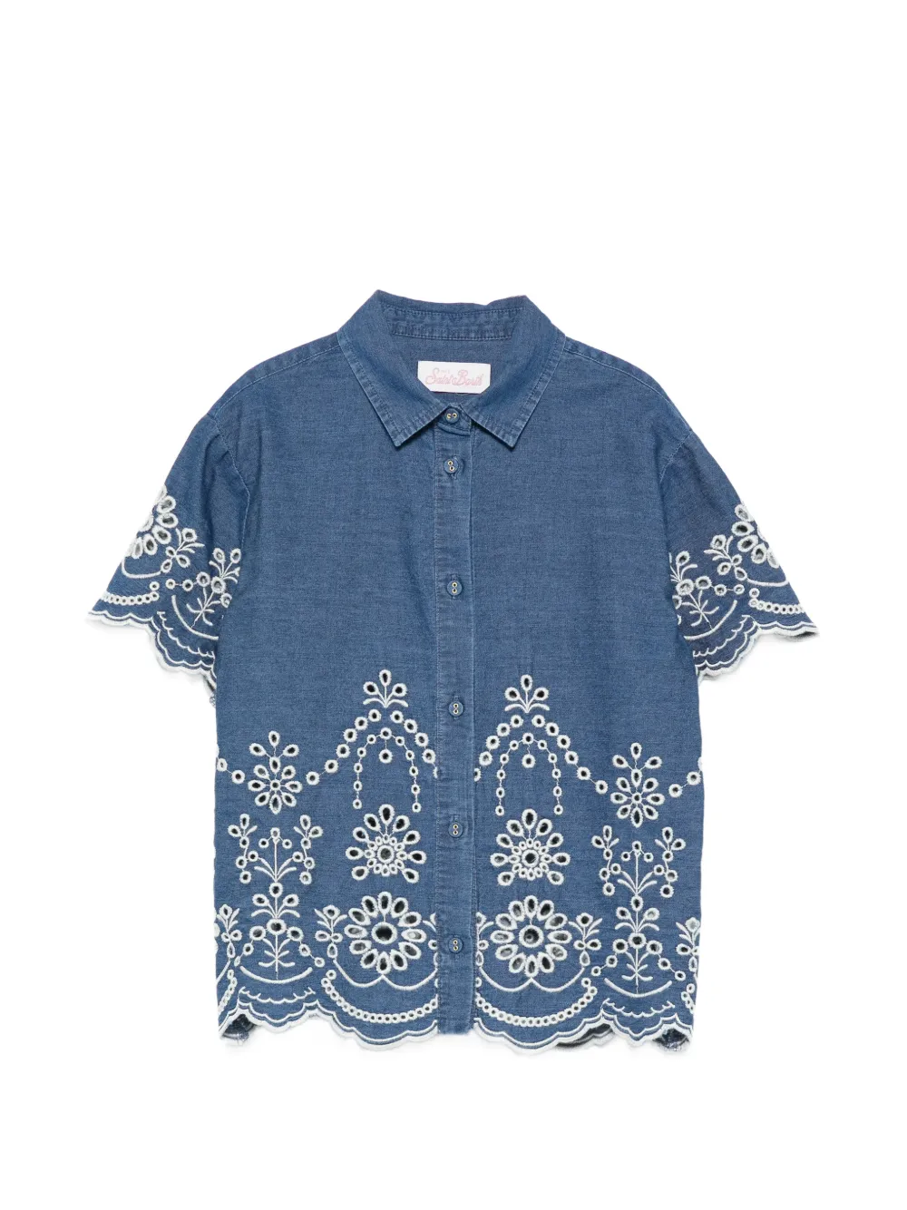 MC2 Saint Barth Kids embroidered shirt - Blu