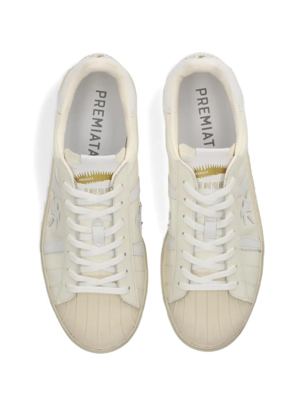 Premiata Russell lace-up logo-detail sneakers Beige