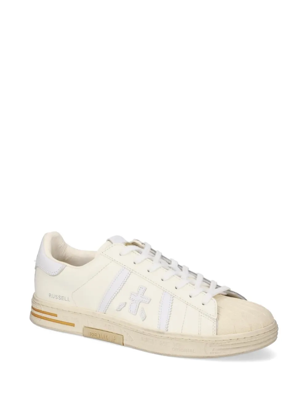 Premiata Russell lace-up logo-detail sneakers Beige