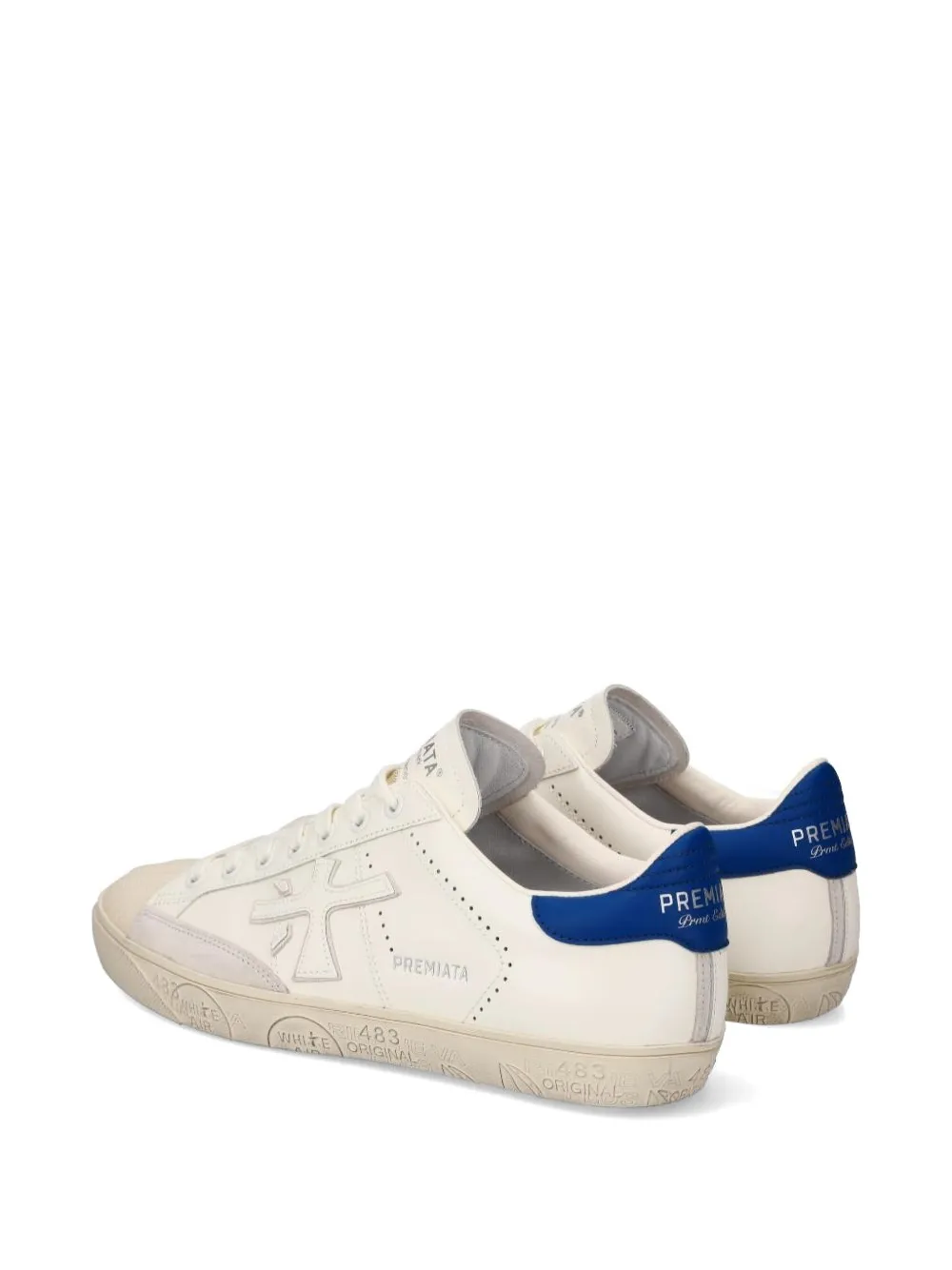 Premiata Steven perforated lace-up sneakers Beige